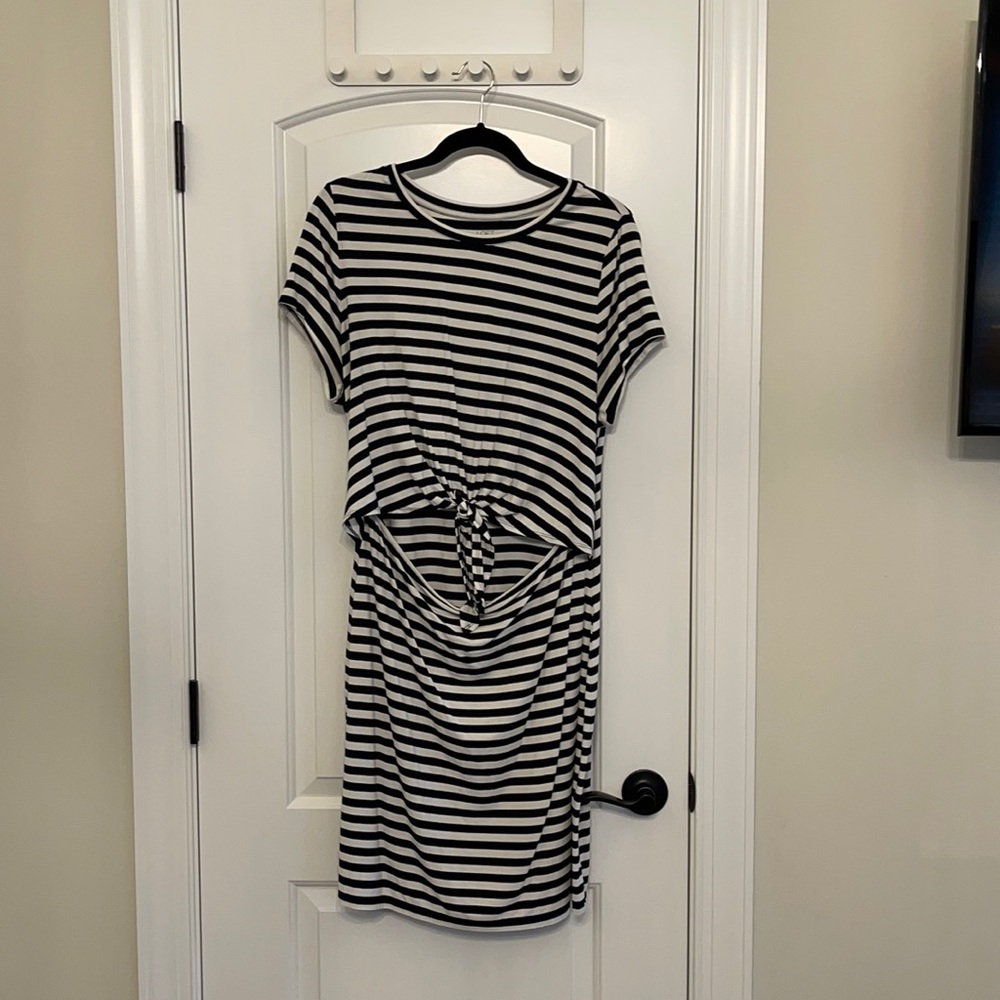 LOFT Beach striped dress